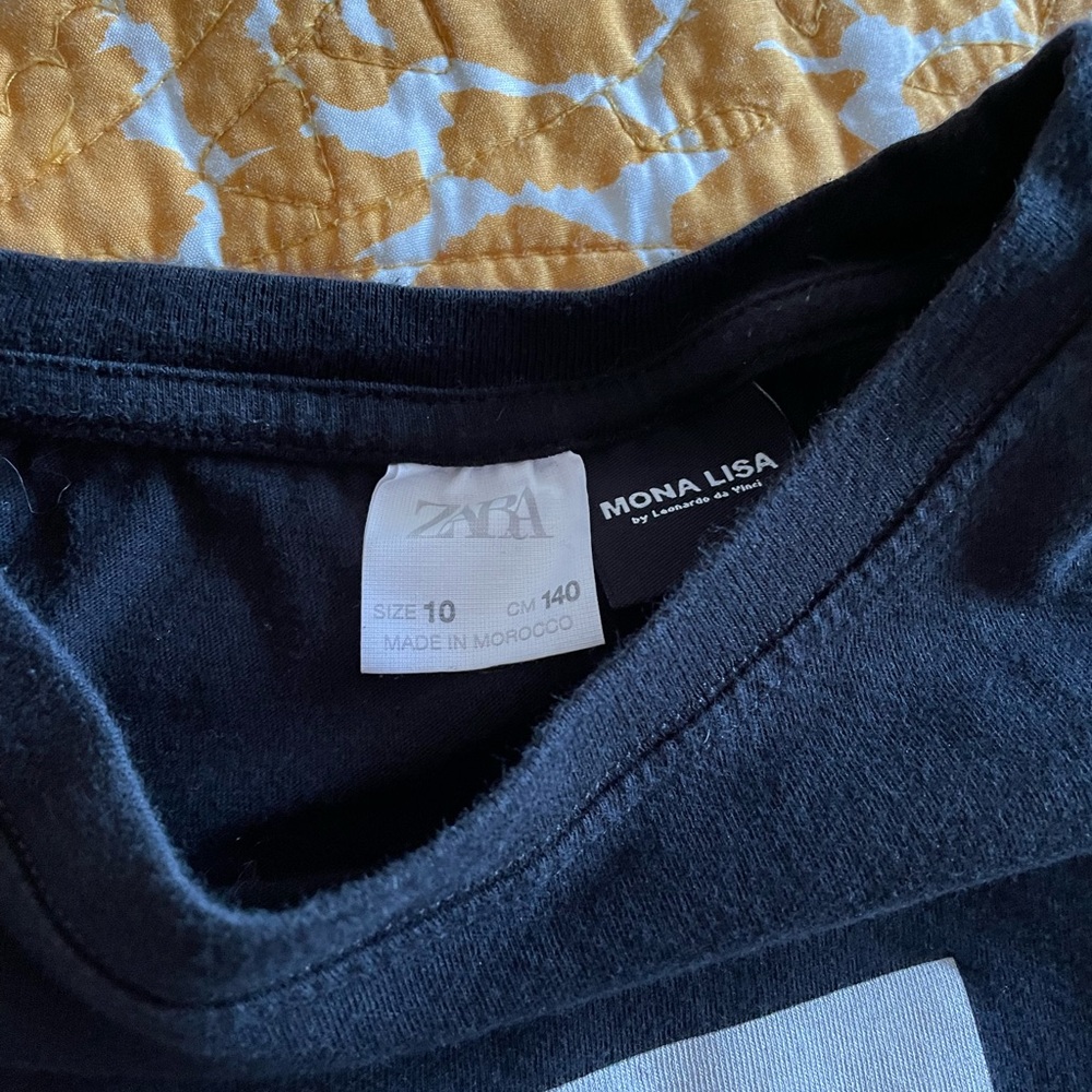 Zara kids long sleeve tshirt shirt size 10 Mona Lisa graphic - Picture 2 of 4